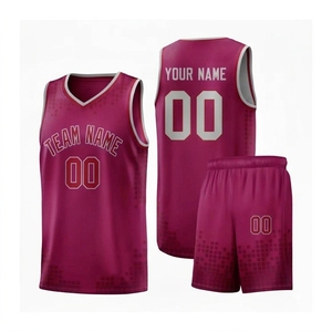 Ensemble de maillots de basket-ball sublimés personnalisés, couleur marron, col en V, sans manches, évacuation de l'humidité, uniformes d'équipe unisexes pour adultes - Product Image 1