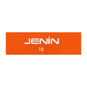 Étiquettes tissées personnalisées en damassé de qualité supérieure, abordables, avec découpe à la chaleur et bordure laser, lavables pour vêtements avec logo de marque - Product Image 1