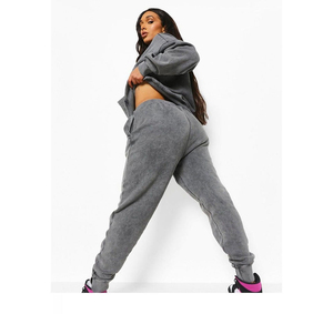 Ensemble de survêtement décontracté pour femme, effet délavé, deux pièces : sweat à capuche et pantalon de jogging, coupe ample et décontractée, en molleton doux, style streetwear décontracté, tenue d'hiver - Product Image 4