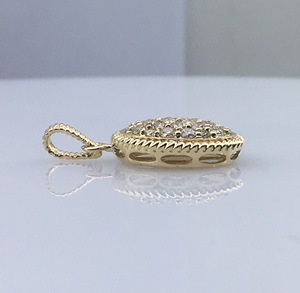 Collier pendentif halo en diamant naturel rond 0,95 carat, argent sterling plaqué or, pour femme, mariage, fiançailles - Product Image 6