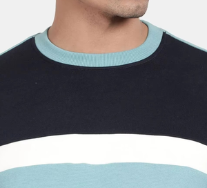 Sweat-shirt pour homme en coton mélangé respirant, style décontracté d'hiver, avec blocs de couleur - Product Image 3