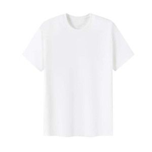 T-shirt à manches courtes pour homme, col rond, coupe classique, couleur unie, décontracté, tricoté, 100% coton jersey, design uni - Product Image 3