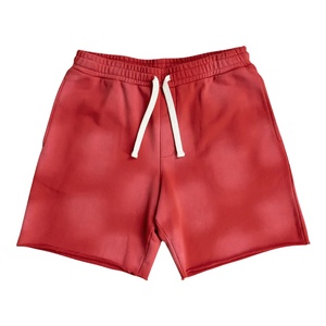 Pantalones Cortos Deportivos Unisex de Cintura Alta con Lavado Ácido, Personalizados, de Algodón French Terry, con Bolsillos Laterales, Logotipo Impreso para Hombre, Suministro OEM - Product Image 1