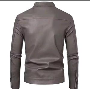 Veste en cuir unisexe d'hiver de haute qualité, respirante, à séchage rapide, coupe ample, col rond, fermeture éclair coréenne - Product Image 3