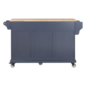 Carrello da Cucina a 5 Ruote con Armadietto e 2 Cassetti Superiori, Isola da Cucina con Piano in Legno di Gomma - Product Image 6
