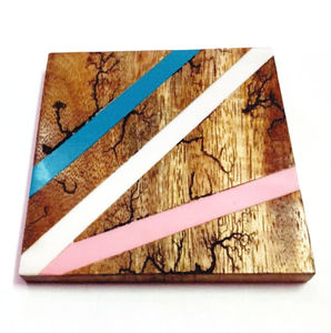 Handmade Fractal Wood <b>Coasters</b> Lichtenberg Burning Wood <b>Drink</b> <b>Coaster</b> Set Custom Logo Square Resin <b>Coaster</b> for Home & Table Mat - Product Image 6