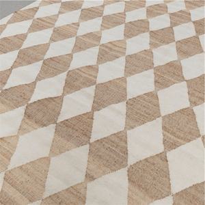 Alfombra Kilim de Yute Moderna, Ecológica y Hecha a Mano con Patrón Abstracto en Beige Natural Marfil, Tejido Plano para Sala de Estar - Product Image 3