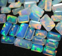 Opale d'Éthiopie naturelle 7*5 MM, taille émeraude et taille radiant, multicolore avec jeu de couleurs, haute qualité, certifiée, vente en gros, pierres lâches pour bagues