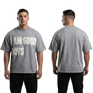 T-shirt Homme Col Rond Manches Courtes Broderie Effet Vieilli Style Urbain - Product Image 5