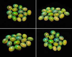 Opale d'Éthiopie naturelle cabochon, opale d'Éthiopie calibrée en MM, pierre précieuse opale aux jeux de couleurs, pierre libre de petite taille - Product Image 2