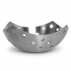 Cesta de fruta de acero inoxidable Premium, diseño de 4 cortes, recién llegado, cesta de fruta de Metal decorativa multifuncional para fiesta pulida - Product Image 1