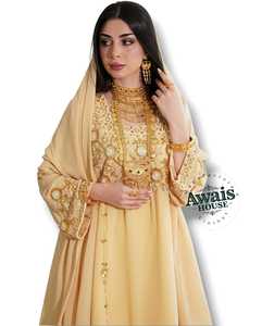 AWAIS HOUSE Women's Middle Eastern Ethnic Lightweight <b>Plus</b> <b>Size</b> Floor-Length Hand Beaded Sequined Georgette <b>Kaftan</b> Abaya Party - Product Image 4