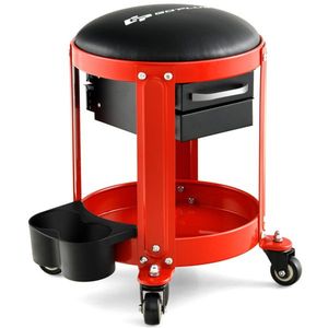 Sgabello da Lavoro con Seduta Imbottita Rimovibile e Cassetti per Officine e Armadietti Portautensili - Product Image 2