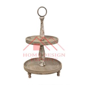 Bandeja de almacenamiento de 2 niveles galvanizada decorativa Vintage para decoración del hogar y la boda Bandeja rústica de 2 niveles galvanizada de hierro Best Seller - Product Image 4