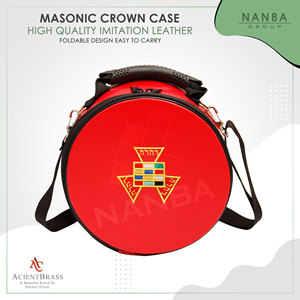 Estuche para Gorra y Corona de Alto Sacerdote Rojo, Estuche Masónico del Arco Real, Cierre de Cremallera de Cuero, Bolsa de Transporte Ligera y Suave, Personalizable - Product Image 6