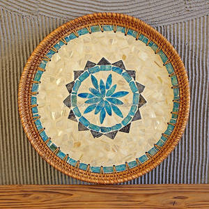 ชุดถาดแล็คเกอร์หวายทันสมัยที่ให้บริการแสดงฝังรอบถาดรูปไข่ - Product Image 6