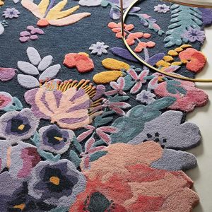 Premium Modern Artistic Wool Carpet Hand Tufted Abstract flower Rug for Home Use for Living Room Bedroom Christmas Gift New Year - Product Image 3
