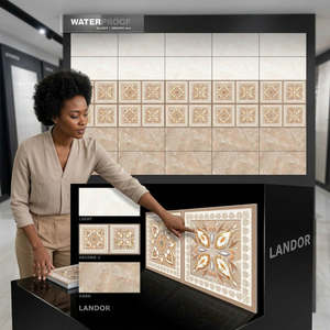 Azulejos de pared decorativos de Color rosa, azulejos de cerámica satinados y brillantes de 30x60 cm, Digital, de la mejor calidad, 12x24, 300x600mm, venta al por mayor - Product Image 5