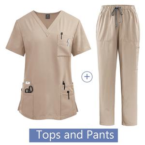 Uniformes de Enfermera en Oferta, Conjuntos de Dos Piezas con Pantalones Rectos Elásticos, Uniformes Médicos para Mujer, Uniformes de Spa - Product Image 4