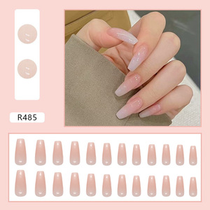 24 Uñas Postizas Largas Estilo Ins con Brillo <span class=keywords><strong>Nude</strong></span>, Hechas de Material ABS Duradero para Aplicación en Dedos - Product Image 2