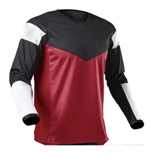 Maillot de cyclisme à manches longues bleu, blanc et noir, respirant, en polyester, pour homme, universel toutes saisons - Product Image 3