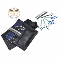 Ensemble de ciseaux et rasoirs de barbier professionnels en acier inoxydable légers, coffret cadeau