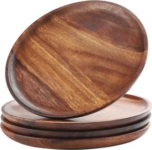 Assiette ronde en bois, assiette à dîner en bois, assiette de service en bois, assiette à dessert en bois, assiette à collation en bois - Product Image 3