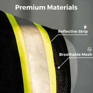 100% Polyester Knitted and Mesh Comfortable Safety <b>Vest</b> Workwear <b>Black</b> Safety <b>Vest</b> Wholesale High Reflective Safety <b>Vest</b> - Product Image 5