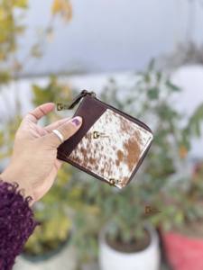 Cartera de Cuero Genuino con Pelo de Vaca, Diseño Único 2026, Cartera para Mujer, Tarjetero, Regalo para Ella - Product Image 2