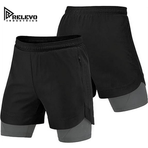 <b>Men</b> 2-in-1 Running <b>Shorts</b> with Zipper Pocket, Quick-Dry Athletic High Quality Gym <b>Shorts</b> with Built-In <b>Compression</b> Liner - Product Image 1