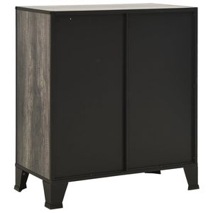 Ensemble de 2 armoires de rangement en métal gris et MDF pour salon, 28,3 x 14,2 x 32,3 pouces - Product Image 6