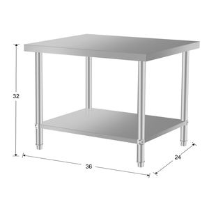 Commercial <b>Work</b> <b>Table</b> 36*24 Stainless Steel Kitchen Prep <b>Table</b> with Under Shelf for Restaurant and Home Use - Product Image 3
