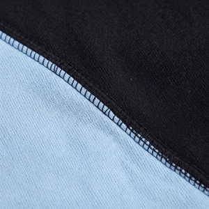 Sweat-shirt à capuche pour homme, color block, noir et bleu ciel, en polaire, avec poche kangourou - Product Image 6