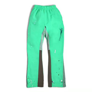 men's pants washed Pakistan Made Top Quality Men's Sweatpants Casual Flared <b>Stacked</b> <b>Jogger</b> Pants with Drawstring Waist Flare - Product Image 1