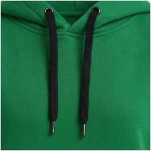 Sudadera con Capucha Verde Unisex, Manga Larga, Color Sólido, Corte Holgado Informal, 100% Algodón, Peso Medio, con Bolsillo y Cordón Ajustable, para Otoño - Product Image 4