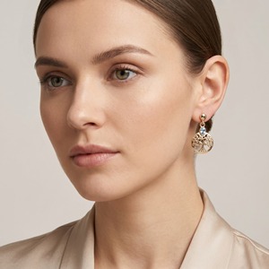 Pendientes Colgantes de Topacio Azul Natural con Forma de Ancla, Chapados en Oro, Corte Asscher, Joyería Cristiana Moderna Hecha a Mano, Regalo para Mujer - Product Image 4