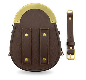 Golden Crown GC-50172 Handmade Brown Real Leather Sporran Gold Finish Eco-Friendly Scottish <b>Kilt</b> Accessory for Outdoor - Product Image 3