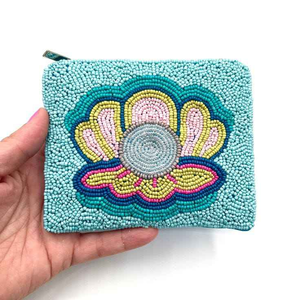 Porte-monnaie de luxe perlé fait main, pochette de rangement tendance pour pièces de monnaie, espèces et accessoires à prix abordable - Product Image 5