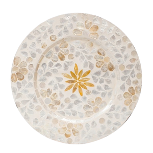 Mother of Pearl Charger Plate Shell Placemat for Boho Coastal Wedding Decor & Fine <b>Tabletop</b> <b>Storage</b> - Product Image 2