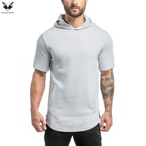 Hot Sale Gym <b>Workout</b> Bodybuilding Half Sleeve Tight Fit <b>Hoodie</b> Wholesale Custom Cheap Short Sleeve Exercise <b>Hoodie</b> - Product Image 3
