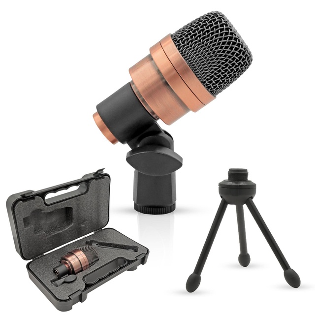 5 Core Kick Drum Microphone XLR Dynamic Cardioid Big Bass Mic Professional Metal Build Set