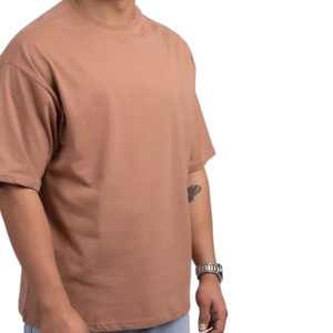 T-shirt Homme Oversize Col Rond Manches Courtes Épaules Tombantes Coupe Décontractée Minimaliste Décontracté Vente en Gros Personnalisé Vêtements de Mode Hauts - Product Image 6