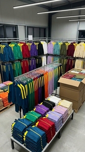 Survêtements d'hiver en molleton respirant imprimé uni, unisexe, avec logo personnalisé, ensemble deux pièces pour l'entraînement sportif et le jogging, vente en gros - Product Image 5