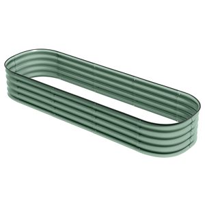 6.4 X 2 X 1 Galvanized Metal Raised Garden Bed Kit Green <b>Planter</b> <b>Box</b> with Safety Edging for Flowers & Plants - Product Image 1