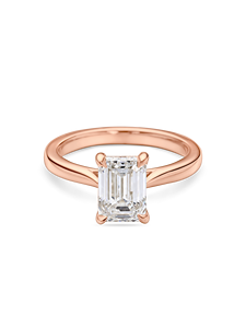 Emerald Cut Lab Created Diamond GRA Certified Art Deco Engagement <b>Ring</b> <b>Split</b> Shank Cathedral Solitaire 14K Gold Diamond <b>Ring</b> - Product Image 2
