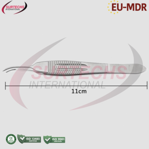 Surtechs Castroviejo Pinces de Suture Manuelles - Acier Inoxydable 1x2 Dents Instruments de Micro-Chirurgie Certifiés CE Classe III pour - Product Image 3