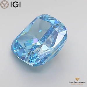 เพชร VS1 ความใสระดับ Clarity ทรงแฟนซีสีน้ำเงินสดใส พร้อมใบรับรอง IGI รูปทรงสี่เหลี่ยมคัชชู น้ำหนัก 2.00 กะรัต เพชร CVD ผลิตในห้องปฏิบัติการ เหมาะสำหรับแหวนแต่งงาน - Product Image 5