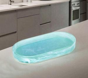 Epoxy Resign Tray Food Serving Tray Home and Dinner Tableware Customized Size with Hole Handle <b>Resin</b> Tray - Product Image 4