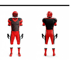 Ensemble d'uniformes de football américain sublimés sur mesure, maillots de sport durables |   Tenue de football d'équipe |   Vêtements de sport en polyester respirant - Product Image 2