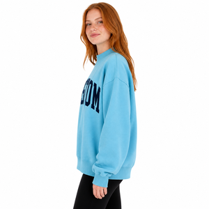 Sweat-shirt à col montant avec lettres grecques pour femmes, broderie personnalisée, lettres grecques, 100% coton, sweat-shirt surdimensionné pour sororité - Product Image 2